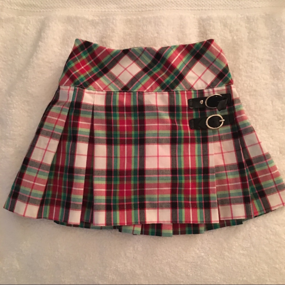 Girls Heartstrings Plaid Skort Sz 4