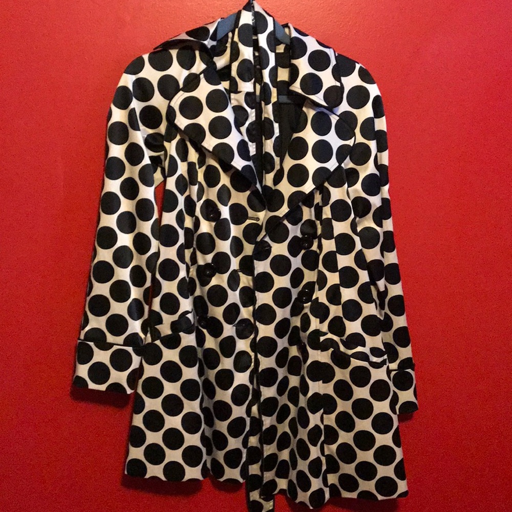 Black and white elegant pea coat