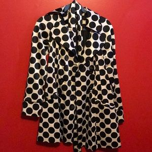 Black and white elegant pea coat