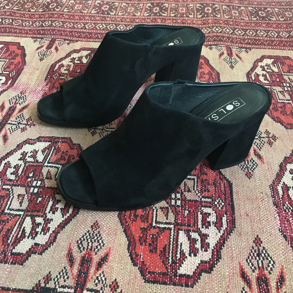 Sol Sana black suede mules