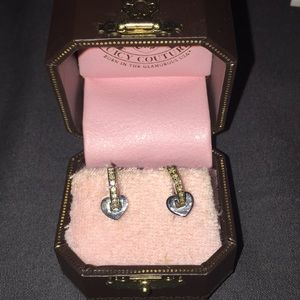 Juicy couture hoop earrings with heart detail