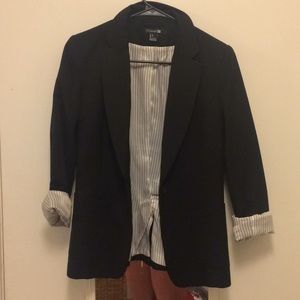 Black blazer with striped lining