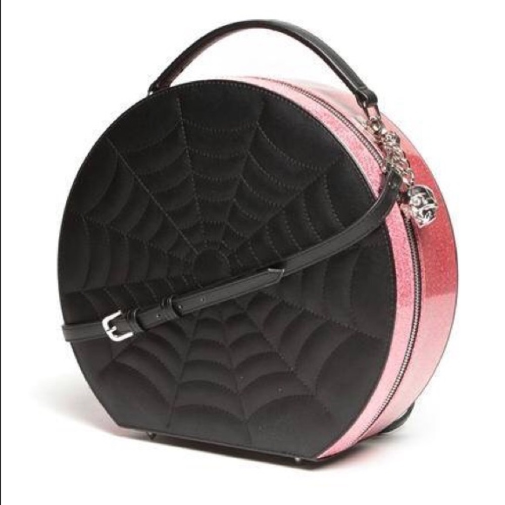BLACK WIDOW HATBOX BLACK MATTE PINK BUBBLY SPARKLE