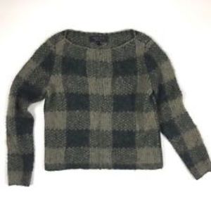 Rag & Bone cropped plaid sweater EUC