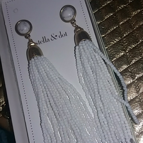 Cute Tassel marble Earings - Picture 2 of 4