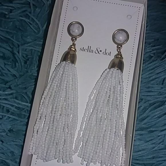 Cute Tassel marble Earings - Picture 4 of 4