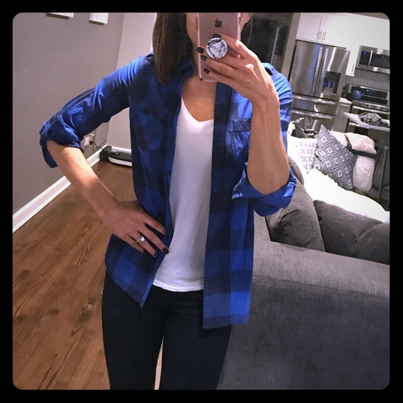 Blue Checkered Button Down - Picture 1 of 4