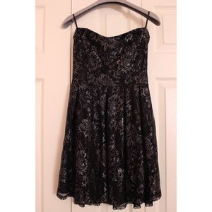 Strapless black dress