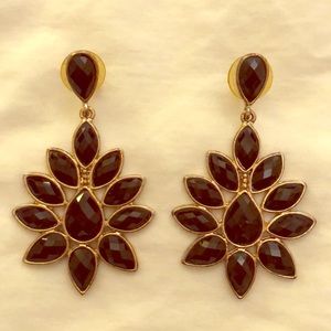 Amrita Singh black enamel earrings