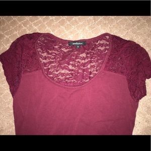 Lace sleeve tee shirt