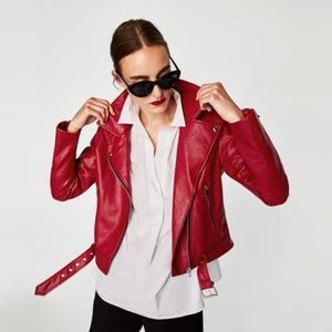 ZARA Leather effect jacket M