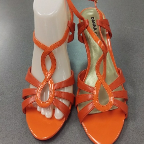 New Danna Raye 9M orange 3 inch heel slingback - Picture 2 of 8