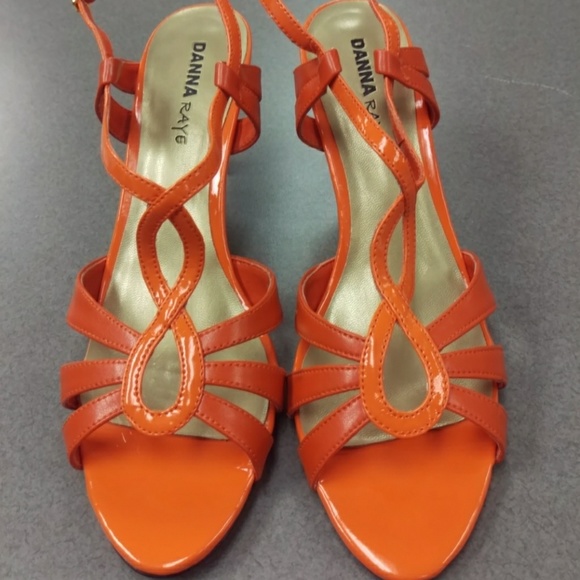 New Danna Raye 9M orange 3 inch heel slingback - Picture 3 of 8
