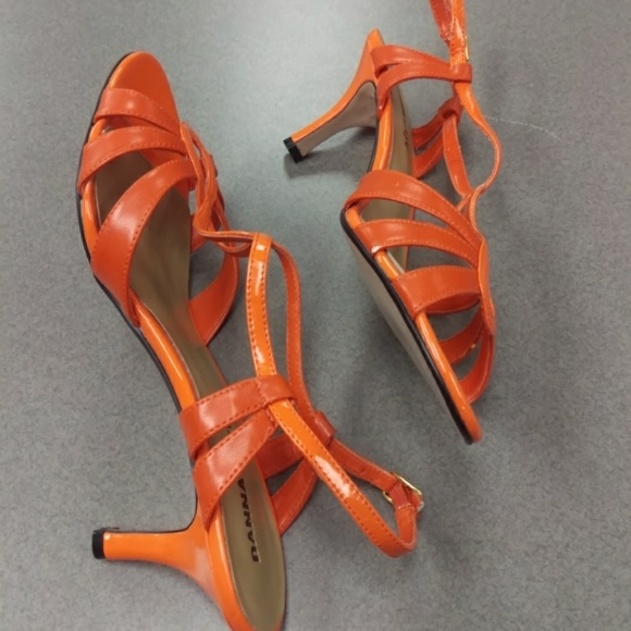 New Danna Raye 9M orange 3 inch heel slingback - Picture 4 of 8