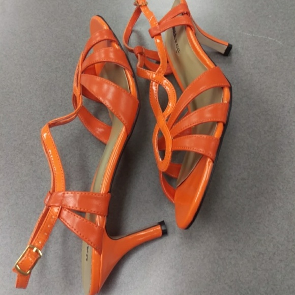 New Danna Raye 9M orange 3 inch heel slingback - Picture 5 of 8