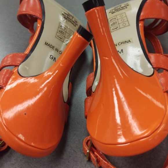 New Danna Raye 9M orange 3 inch heel slingback - Picture 6 of 8