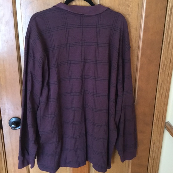 Arrow 3X Tall Burgundy long sleeve polo - Picture 3 of 3