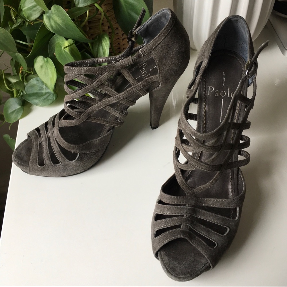Linea Paolo Grey Suede Heels