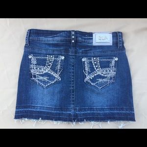 Grace in L.A. Mini Blinged Jean Skirt