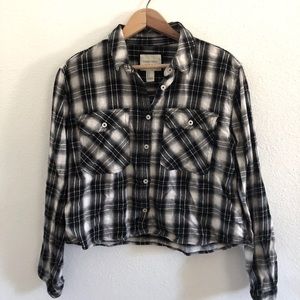 〰️ Forever 21 Black & White Gingham Flannel