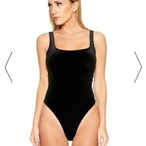 Naked Wardrobe Tank Velvet Bodysuit M