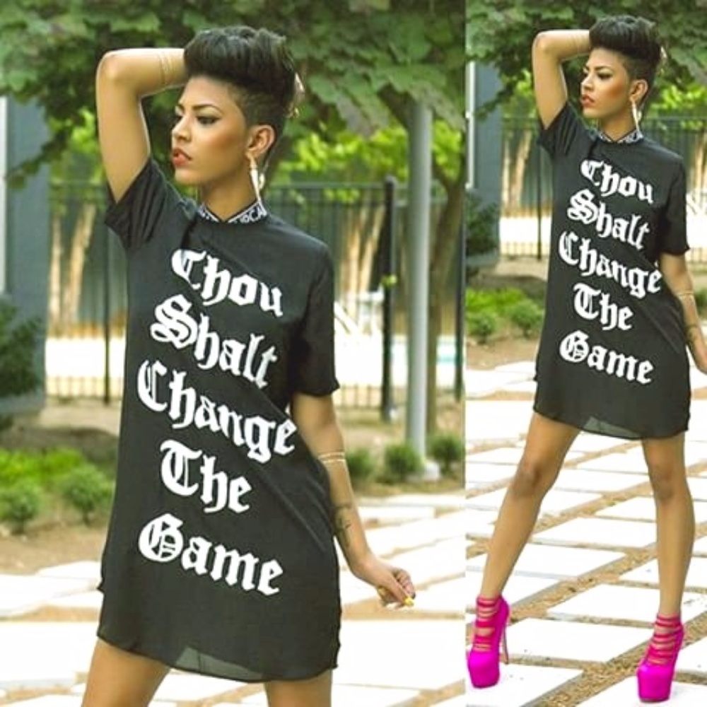 Thou Shalt Change The Game Sheer Dress - Medium