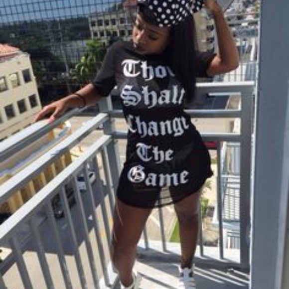 Thou Shalt Change The Game Sheer Dress - Medium - Picture 2 of 2