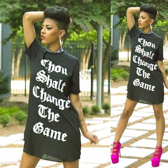 Thou Shalt Change The Game Sheer Dress - Medium - Picture 1 of 2