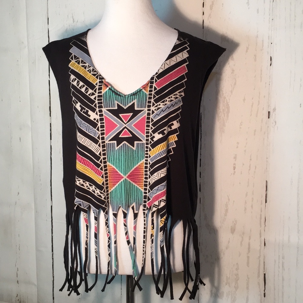 Urban Outfitters Title Unknown fringe shirt