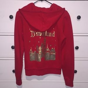 Like New Red Disneyland Zip-Up Hoodie