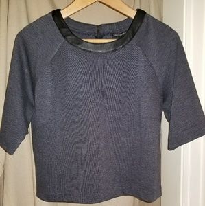 Banana Republic Crop top with leather trim