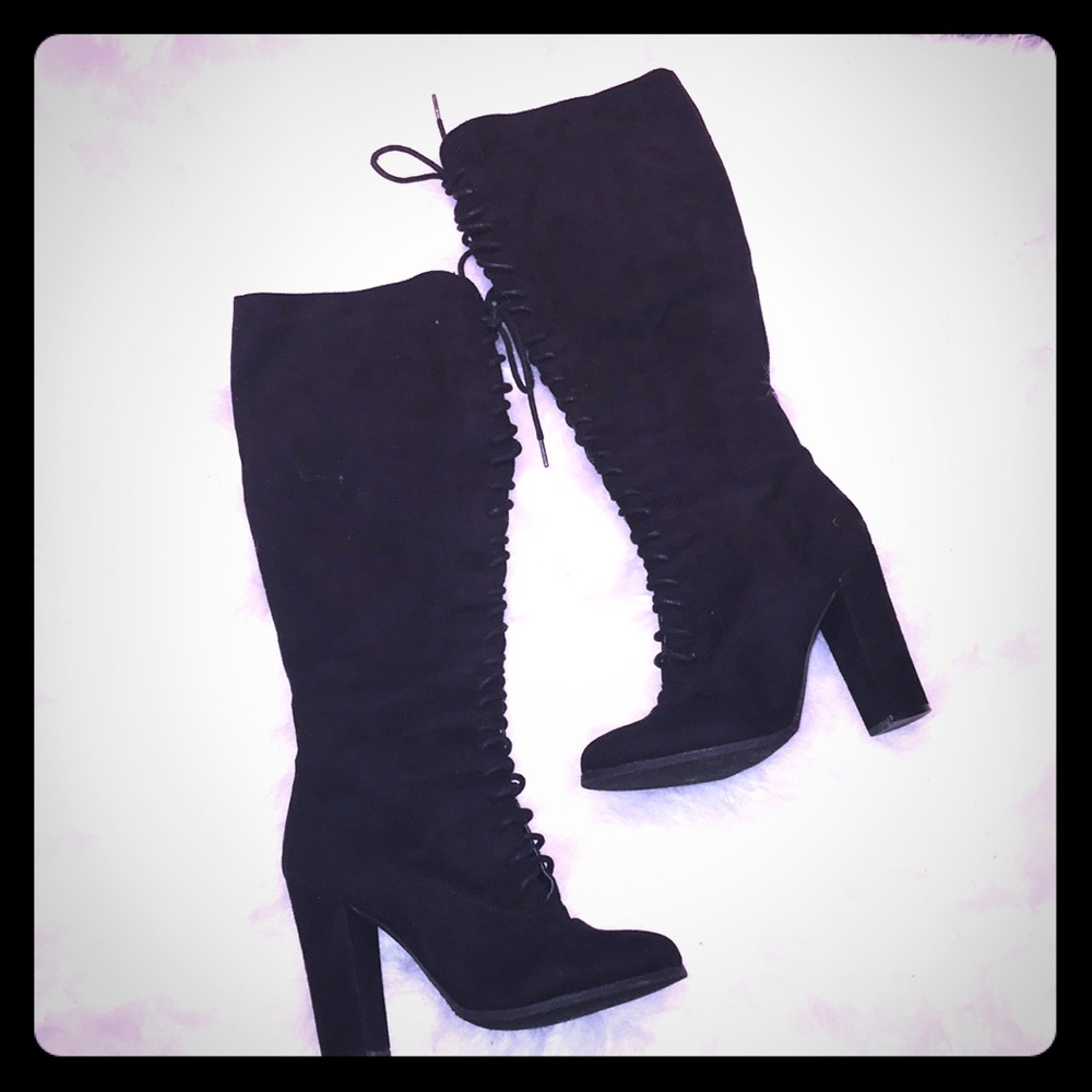 Below the Knee Lace up Boots