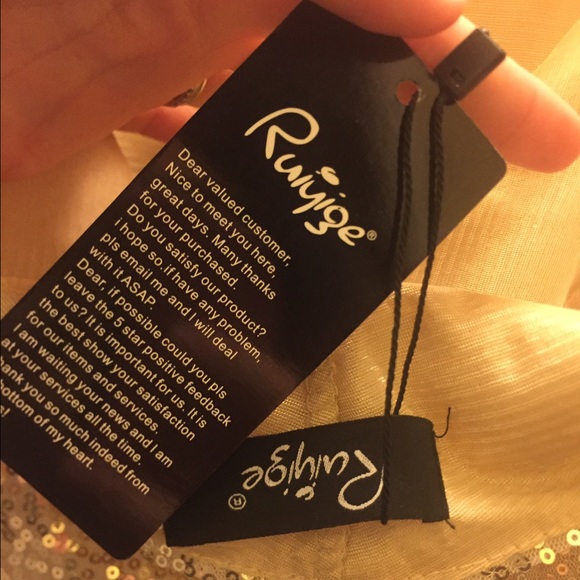 Gold long sequence dress - Picture 4 of 4