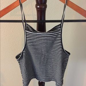 ➕American Apparel Tank B&W Strip Ribbed Tank ➕