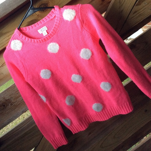 (Sold not online) Pink, White polka-dot sweater - Picture 1 of 2