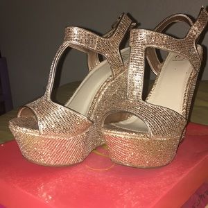 Glitter Wedge Open Toe