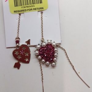 Betsey Johnson Heart Earrings