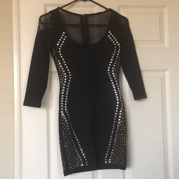 bebe Dresses & Skirts - Little Black Bebe dress with embellishments