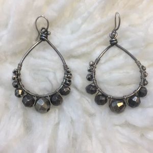 Chan Luu silver earrings with gun metal