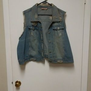 Blue Jean Ripped Vest