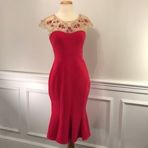 NWT Embellished Cocktail Evening Dress Tulle/Crepe