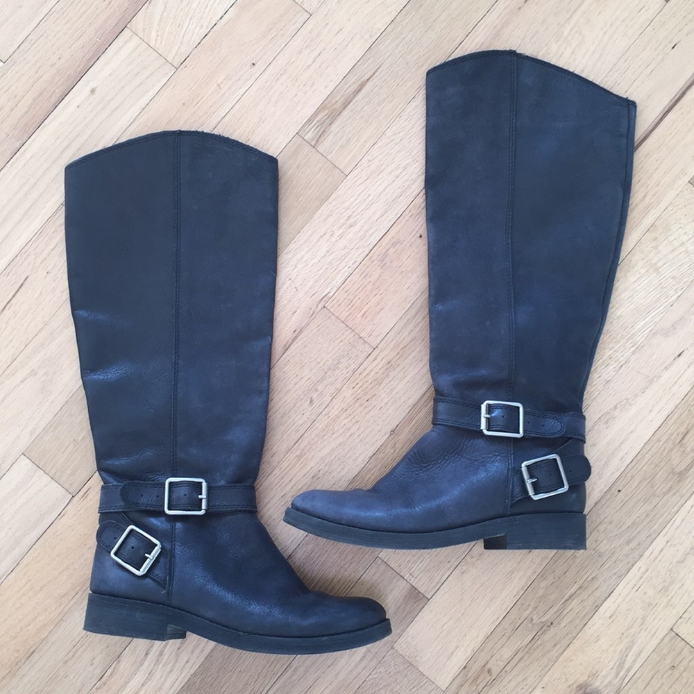Black/Charcoal Lucky Brand Riding Boots