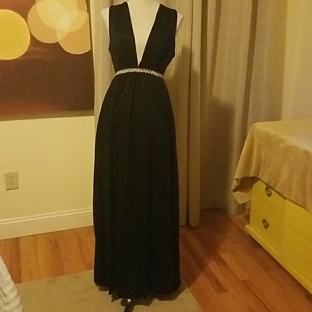 Zara Deep V Maxi Dress