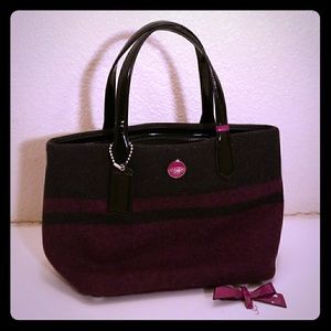 Coach Wool Striped Tote