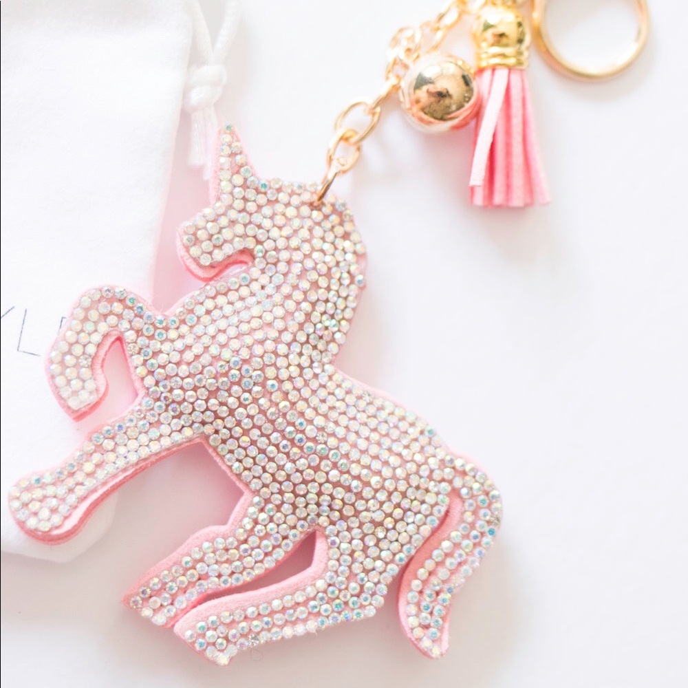 Rhinestone Unicorn Keychain