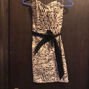 Strapless animal print dress