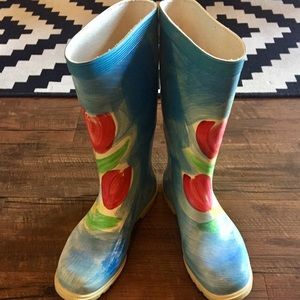 ➕Vintage- Hand-Painted Rain Boots➕