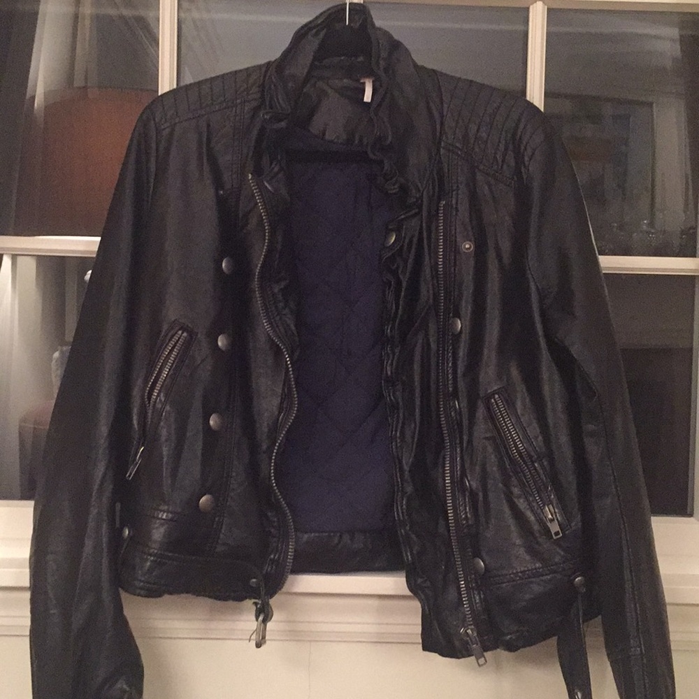 Free People leather bomber jacket