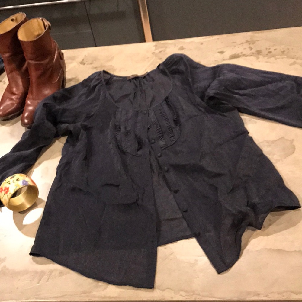 Navy button-down