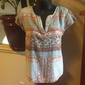 Short sleeve  printed blouse